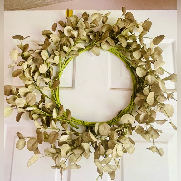 Foamy Silver Dollar Wreath, Sage, 20” - Picture 1 of 14